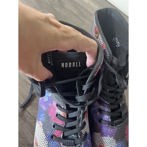 NO BULL Super Fabric Trainer High Top M 8.5 W 11 Black Floral Athletic Gym Shoes